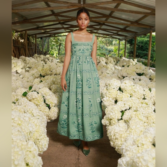 Agua By Agua Bendita - Barbara Ceiba Embroidered Linen Maxi Dress - Picture 2 of 3